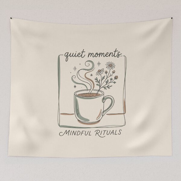 Item preview, Quiet Moments Mindful Rituals - Cozy Tea Coffee designed and sold by Zazz Lee.