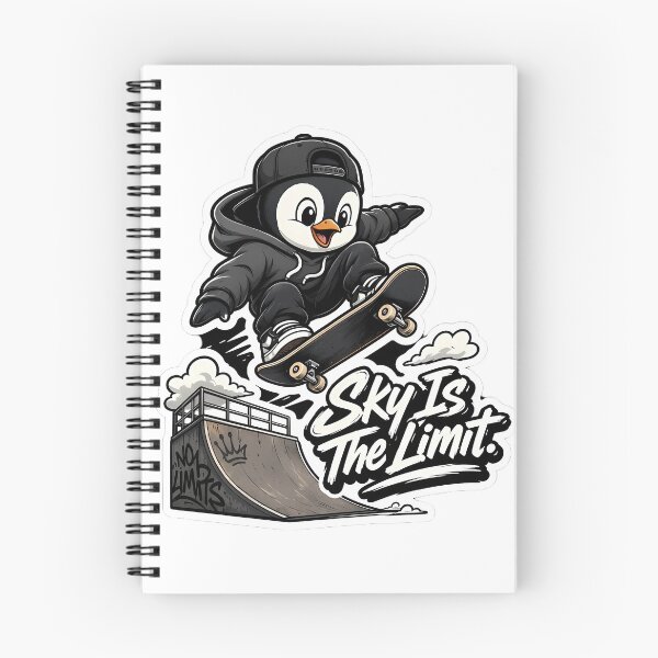 Item preview, Sky Is The Limit Penguin – BMX Jump Streetwear Cartoon Mascot Sticker designed and sold by Aesthicer.