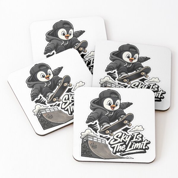 Item preview, Sky Is The Limit Penguin – BMX Jump Streetwear Cartoon Mascot Sticker designed and sold by Aesthicer.