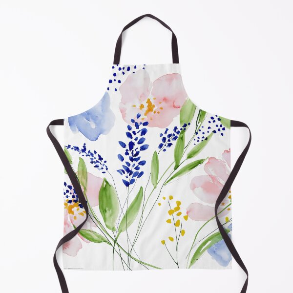 Item preview, Coral & Blue Watercolor Floral Pattern designed and sold by Ramona-Gliga.
