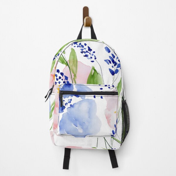 Item preview, Coral & Blue Watercolor Floral Pattern designed and sold by Ramona-Gliga.
