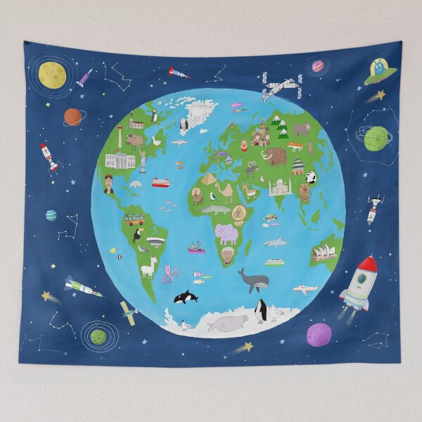 Item preview, World from Space by Illustrator Carla Daly designed and sold by Carla Daly.