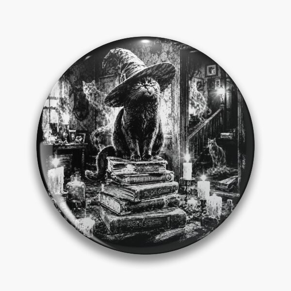 Item preview, Witch Cat Spellbook Halloween Art designed and sold by Inkversed.