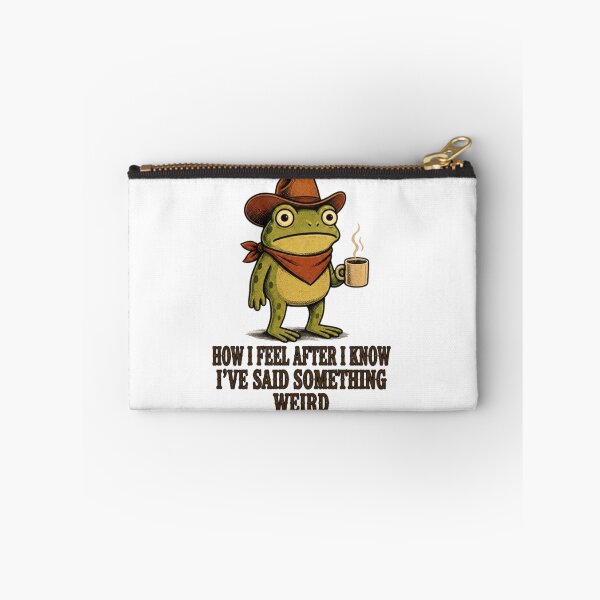 Item preview, Weird Cowboy Frog Drinking Coffee Meme Design designed and sold by Nano-Threads.