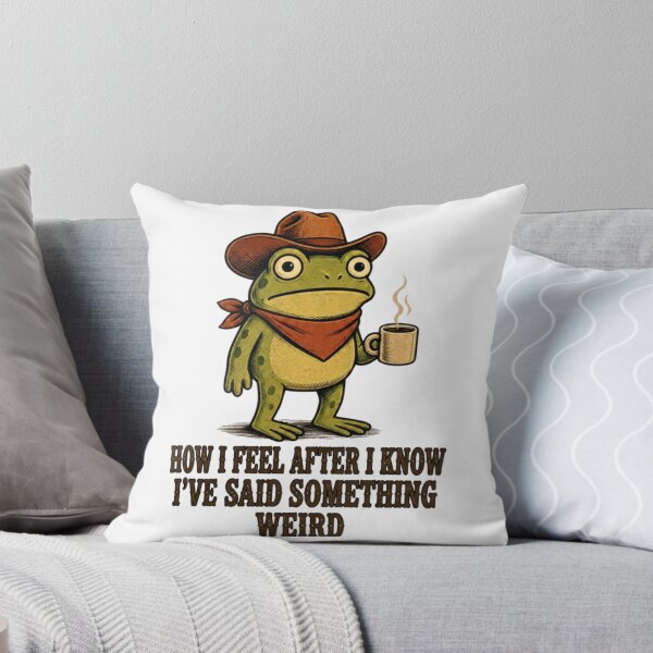 Item preview, Weird Cowboy Frog Drinking Coffee Meme Design designed and sold by Nano-Threads.