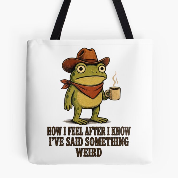 Item preview, Weird Cowboy Frog Drinking Coffee Meme Design designed and sold by Nano-Threads.