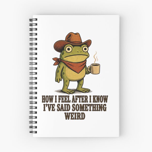 Item preview, Weird Cowboy Frog Drinking Coffee Meme Design designed and sold by Nano-Threads.
