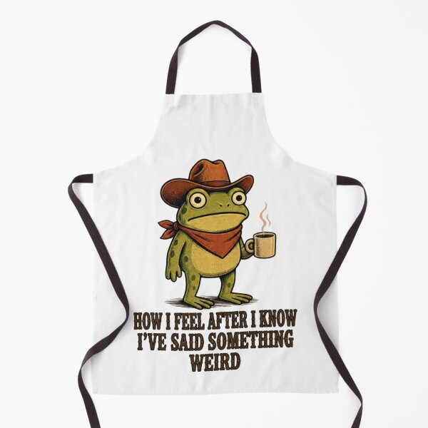 Item preview, Weird Cowboy Frog Drinking Coffee Meme Design designed and sold by Nano-Threads.