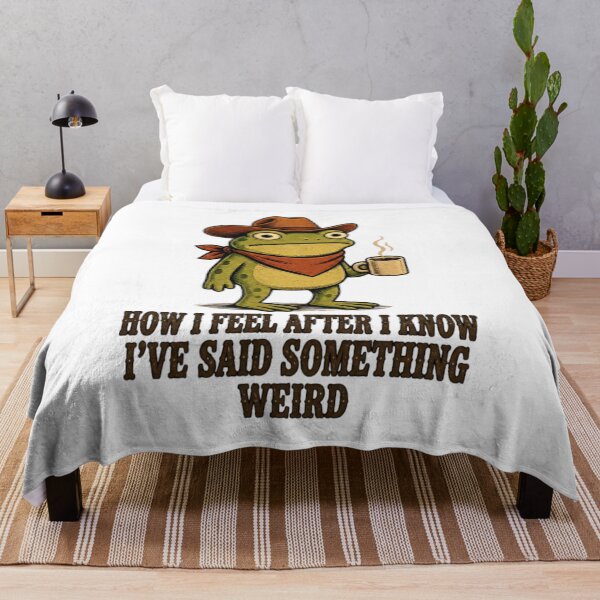 Item preview, Weird Cowboy Frog Drinking Coffee Meme Design designed and sold by Nano-Threads.