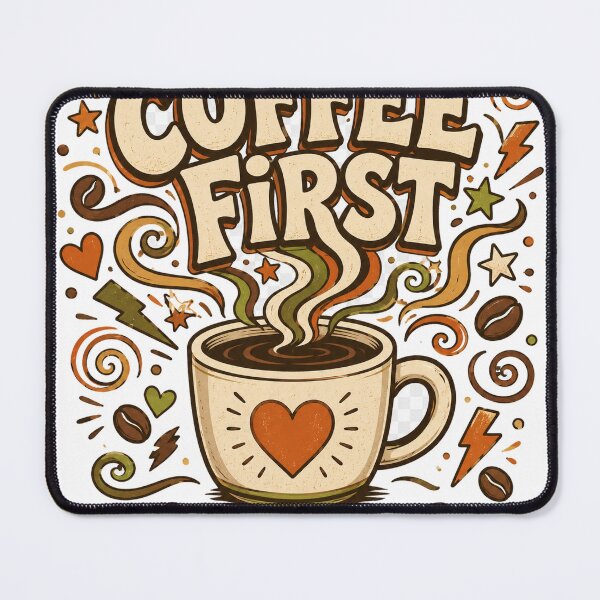 Item preview, Coffee First Chaos Later – Funny Retro Coffee Lover Doodle designed and sold by From Cyryl with Love.
