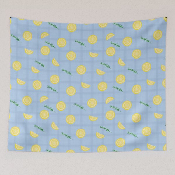 Item preview, Lemon Pattern with  Fresh Lemon Slices and Rosemary Branches designed and sold by studiodrchicken.