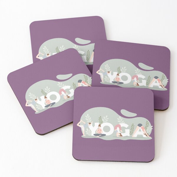 Item preview, Yoga Typography Design with Yoga Poses | Minimalist Wellness Art | Modern Yoga Lover Gift designed and sold by MimiSabu.