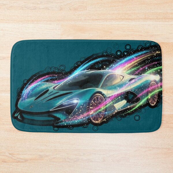 Item preview, Neon Cosmic Streak Supercar - Organic Vector Racing Art designed and sold by Nexus Space.