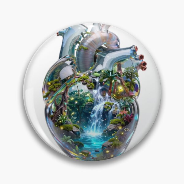 Item preview, The Sanctuary Within - Glowing Forest Glass Heart designed and sold by Chrome cinematic.