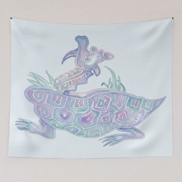 Item preview, Korean Traditional Pastel Turtle Watercolor Pattern designed and sold by Yiruda-Art.