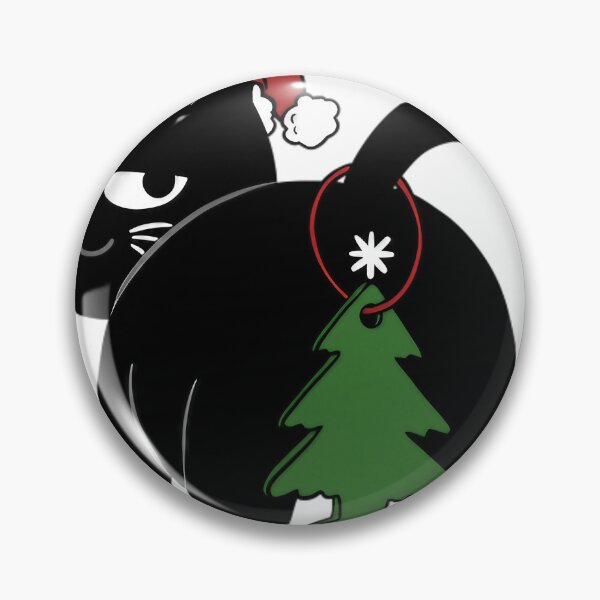 Item preview, Black Cat With Santa Hat And Tail Ornament designed and sold by Fernawn-Wayles.