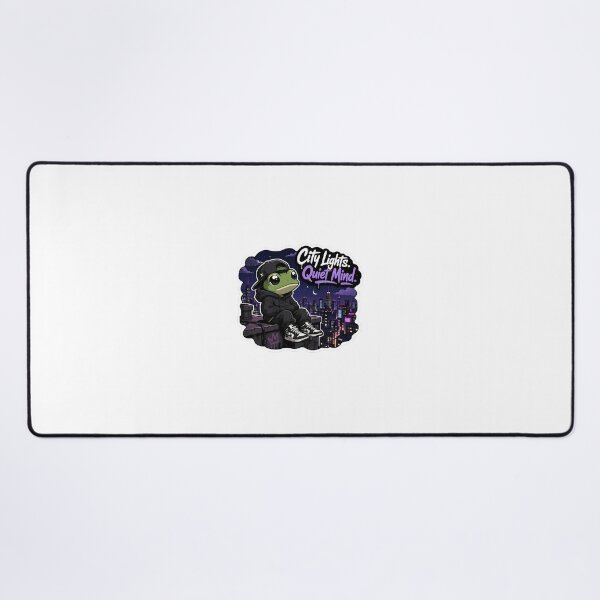 Item preview, City Lights Quiet Mind Frog – Night Vibes Streetwear Cartoon Mascot Sticker designed and sold by Aesthicer.