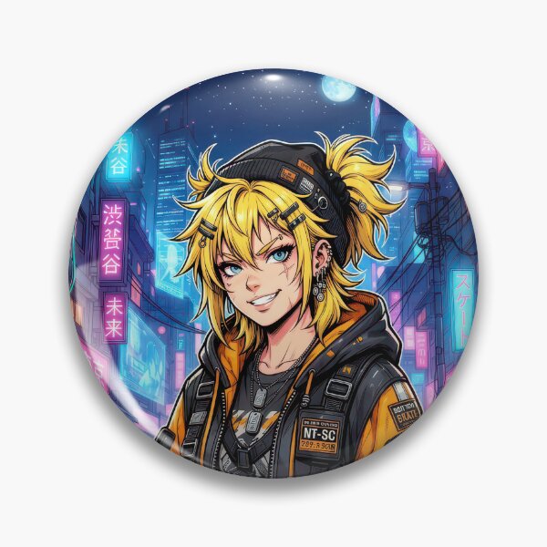 Item preview, Cyberpunk Techwear Anime Skater Girl Neo Tokyo Moon designed and sold by DigitalArtx-com.