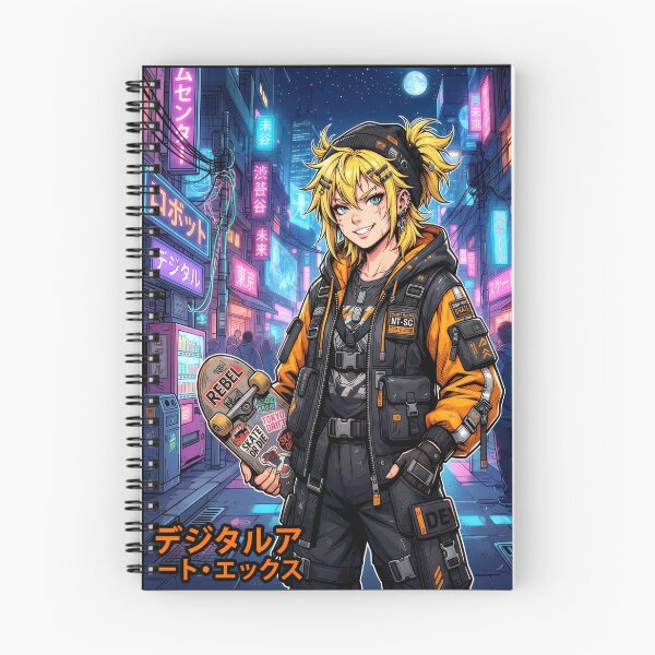 Item preview, Cyberpunk Techwear Anime Skater Girl Neo Tokyo Moon designed and sold by DigitalArtx-com.
