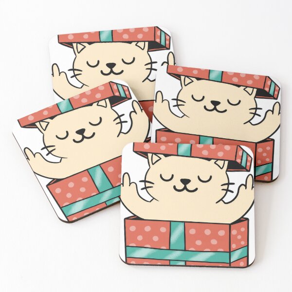 Item preview, Cat In Gift Box Showing Middle Fingers designed and sold by Fernawn-Wayles.