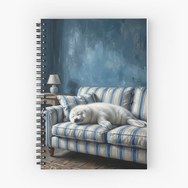 Item preview, Seal Sleeping on a Striped Couch designed and sold by Safwat-Aziz.