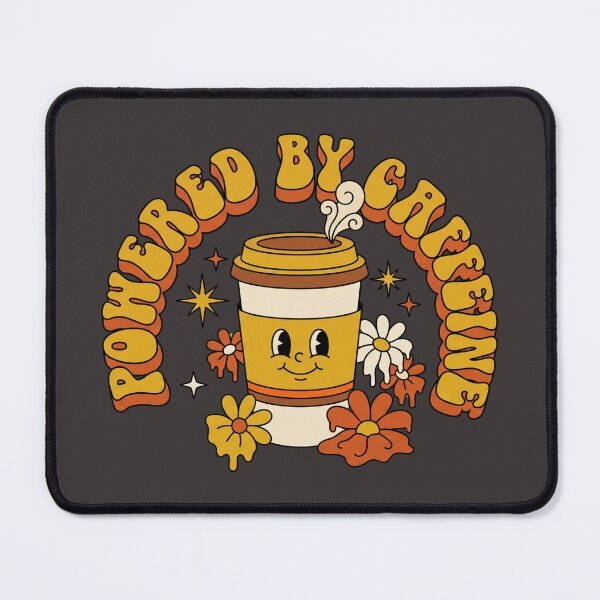 Item preview, Powered By Caffeine Funny Groovy Retro Coffee Lover Gift designed and sold by AkDesign022.