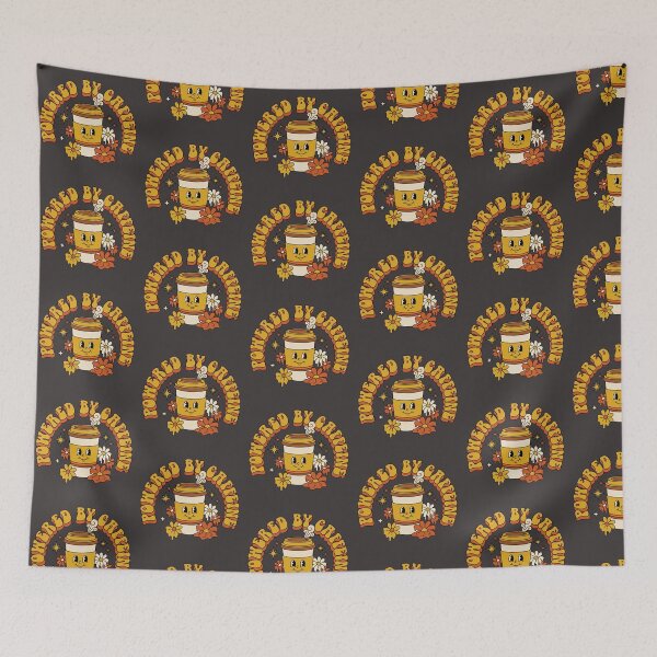 Item preview, Powered By Caffeine Funny Groovy Retro Coffee Lover Gift designed and sold by AkDesign022.