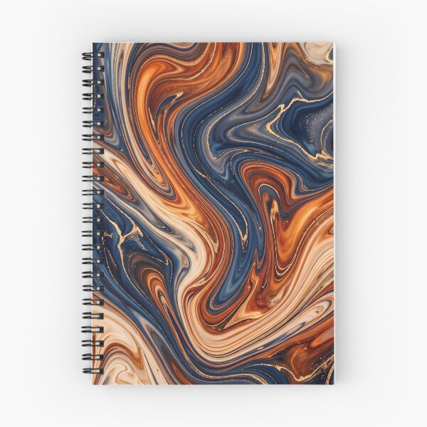 Item preview, Liquid Abstract in Burnt Orange and Navy — Bold Fluid Art designed and sold by SeamPix.