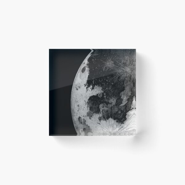 Item preview, Black and White Full Moon Space Art designed and sold by NNCollection.