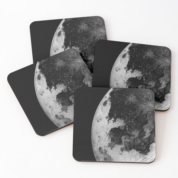 Item preview, Black and White Full Moon Space Art designed and sold by NNCollection.