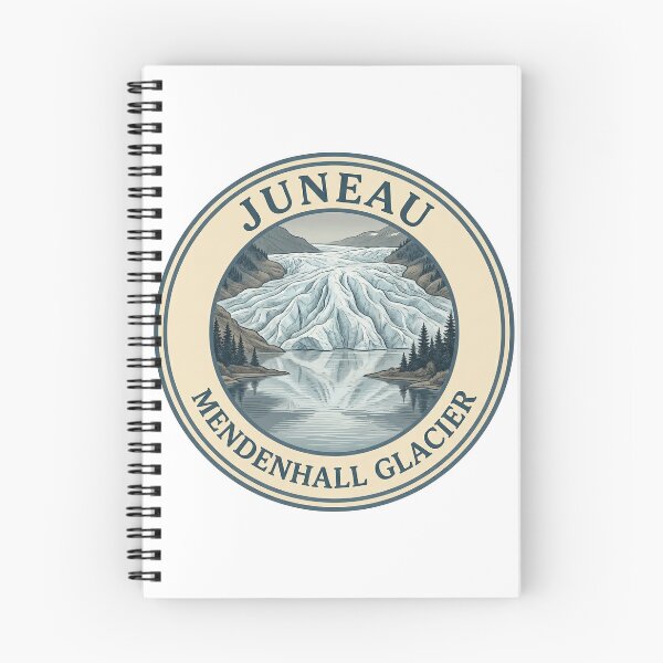 Item preview, Juneau Alaska Mendenhall Glacier Vintage Nature Badge designed and sold by CKaracaCrafted.