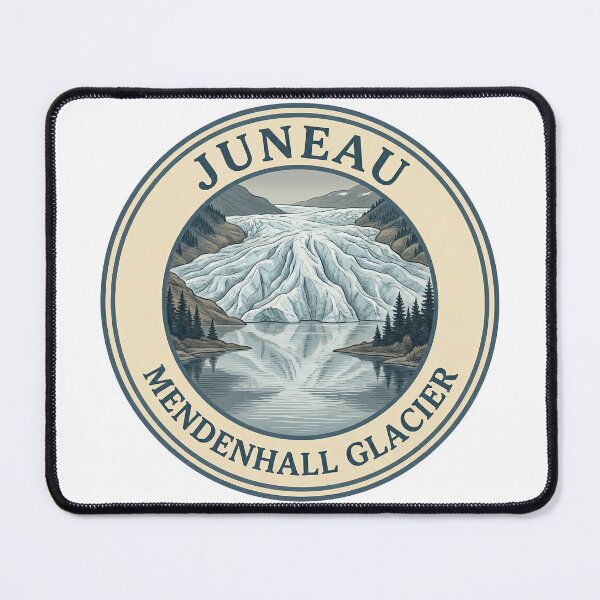 Item preview, Juneau Alaska Mendenhall Glacier Vintage Nature Badge designed and sold by CKaracaCrafted.