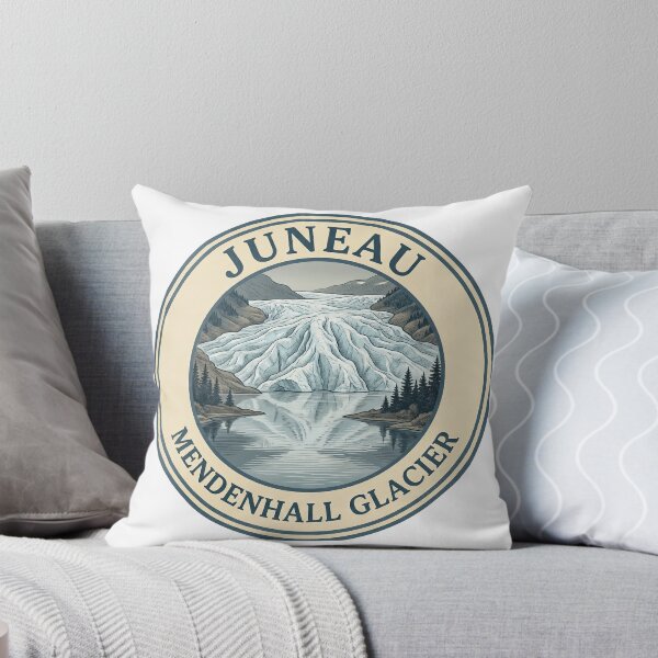 Item preview, Juneau Alaska Mendenhall Glacier Vintage Nature Badge designed and sold by CKaracaCrafted.