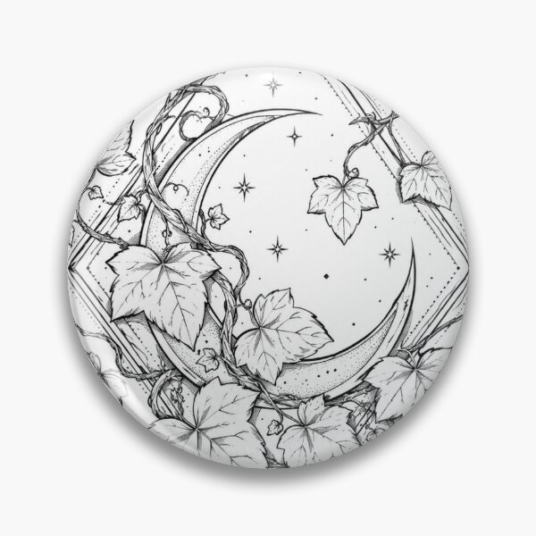 Item preview, Crescent Moon with Ivy Botanical Line Art designed and sold by StudioIvyy.