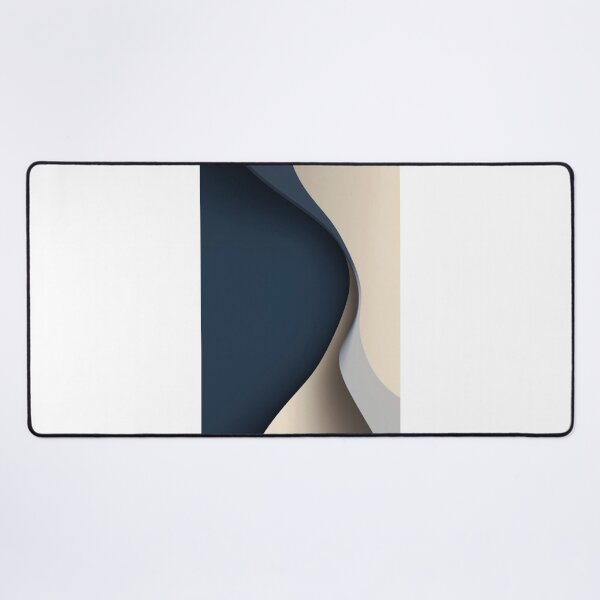 Item preview, Navy Blue Beige Abstract 3D Paper Art designed and sold by NNCollection.