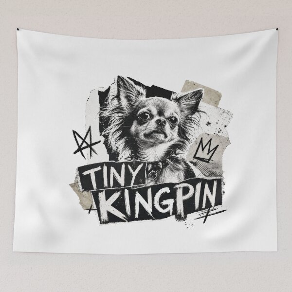 Item preview, Tiny Kingpin Chihuahua Dog Punk Grunge Style designed and sold by AntiqueImages.