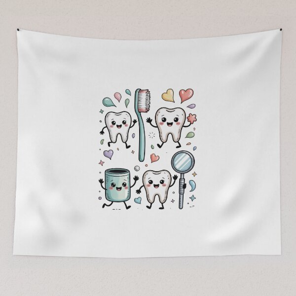 Item preview, Kawaii Dental Cartoon Characters designed and sold by jkrphoto.