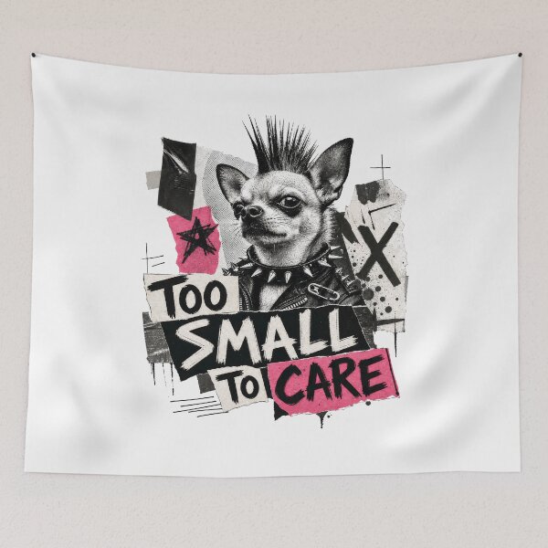 Item preview, Punk Chihuahua Too Small To Care Dog Rocker designed and sold by AntiqueImages.