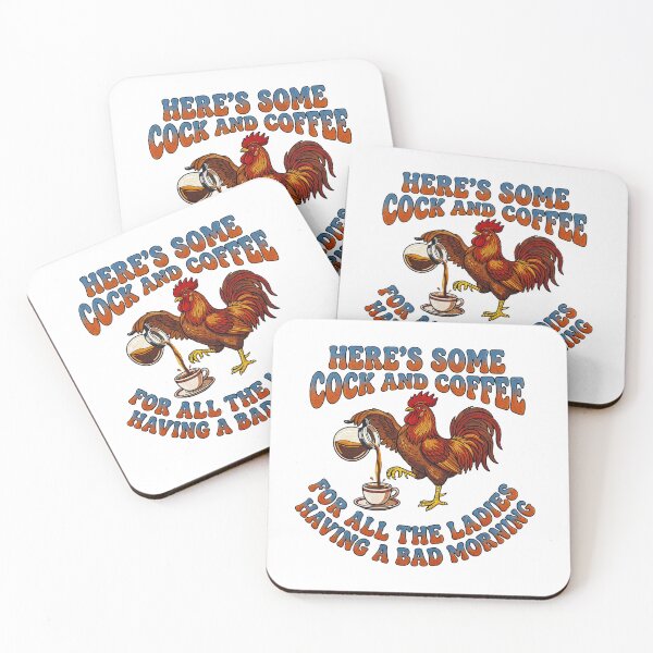 Item preview, Funny Cock And Coffee Rooster Pun Retro designed and sold by TeeARTHY.