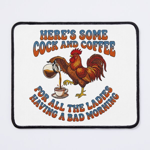 Item preview, Funny Cock And Coffee Rooster Pun Retro designed and sold by TeeARTHY.