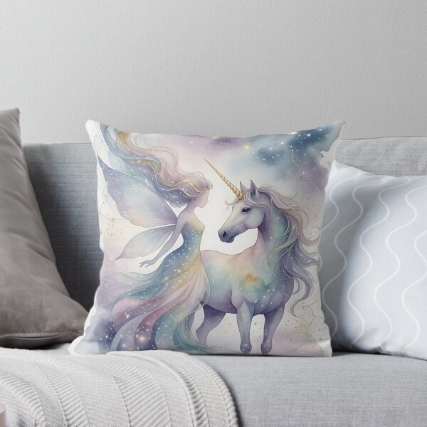 Item preview, Celestial Fairy and Unicorn – Dreamy Watercolor Fantasy Illustration designed and sold by HappyOops.