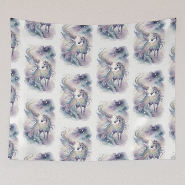 Item preview, Celestial Fairy and Unicorn – Dreamy Watercolor Fantasy Illustration designed and sold by HappyOops.