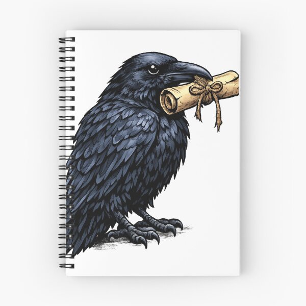 Item preview, Mystic Raven with Secret Message Scroll – Gothic Bird Graphic T-Shirt & Hoodie Design designed and sold by Lifehackerplus1.