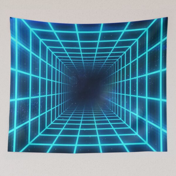 Item preview, Cyan Square Wireframe Tunnel designed and sold by Electric Shock!! Design.