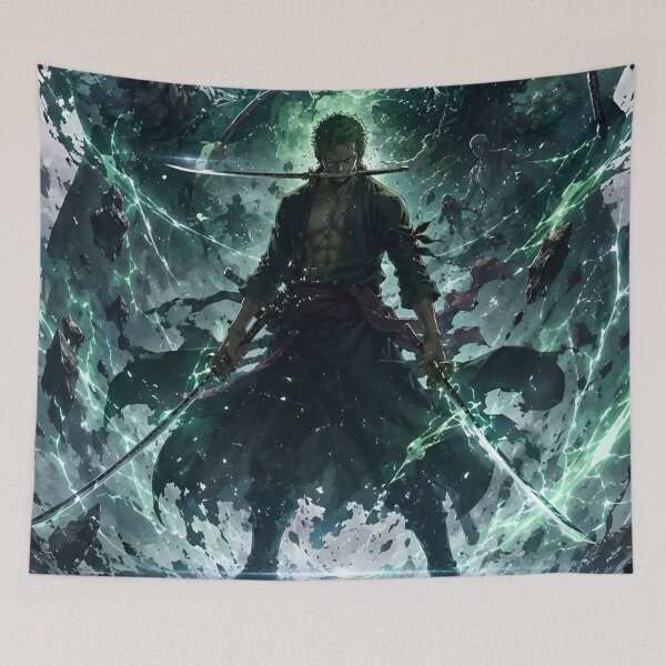 Item preview, Epic Three Sword Samurai Warrior | Dark Fantasy Anime Style Poster designed and sold by Dyan4.