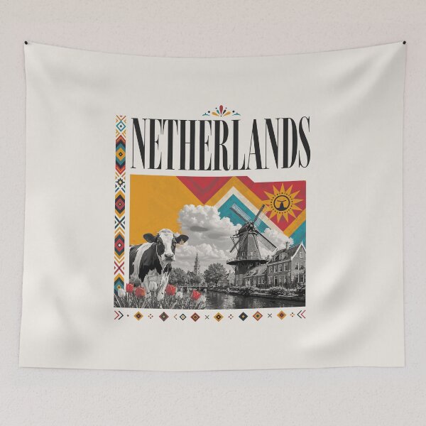 Item preview, Netherlands Windmill Tulips and Cow designed and sold by AtuqStudio.