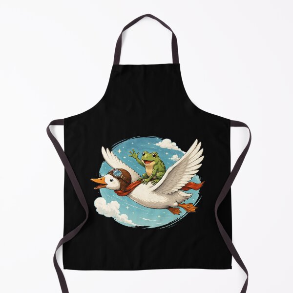 Item preview, funny Frog Riding a Goose Cute Cottagecore Aesthetic Art designed and sold by DrawHandArt.