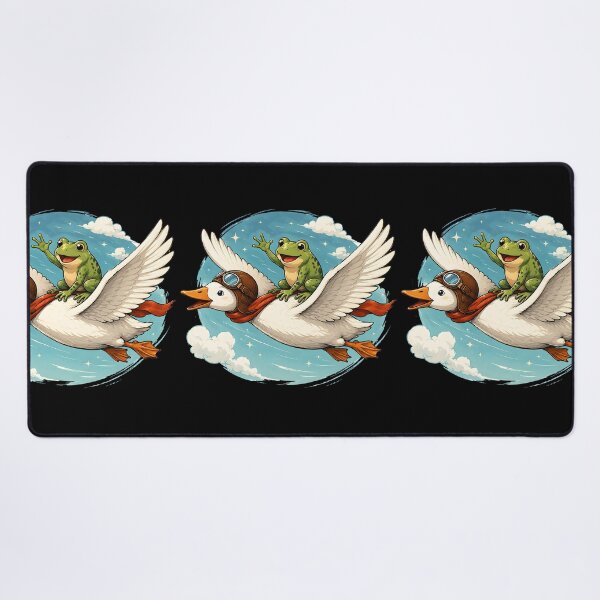 Item preview, funny Frog Riding a Goose Cute Cottagecore Aesthetic Art designed and sold by DrawHandArt.