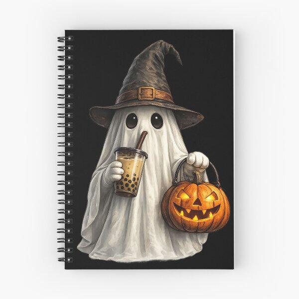Item preview, Cute Ghost Drinking Boba Tea Halloween Pumpkin Witch Funny Spooky Shirt designed and sold by HectorStore11.
