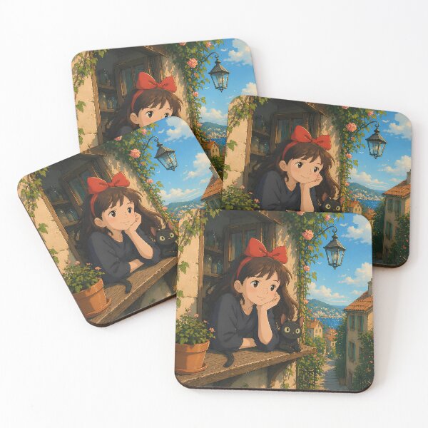 Item preview, Cute kawaii art girl [[kiki's]] -%[ghiblis]%- smile on window aways  designed and sold by uwwooshop.